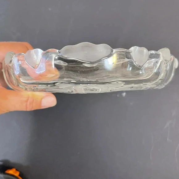 Mikasa Studio Nova Clear Glass Holiday Basket Candy Dish Vase Frosted Glass - Picture 5 of 5